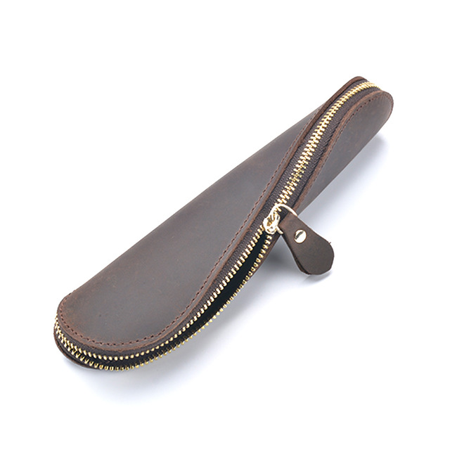Vintage leather pencil case