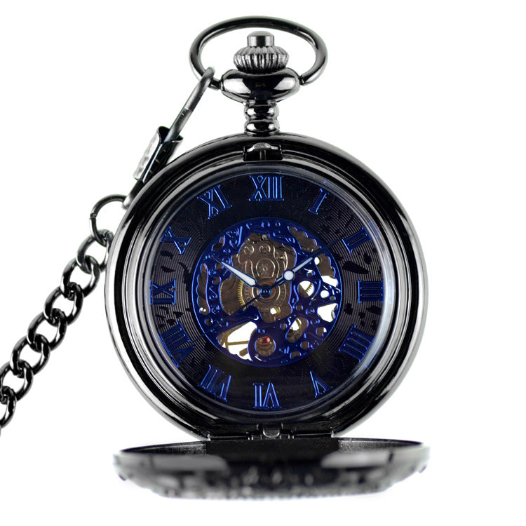 Vintage flip openwork necklace pocket watch