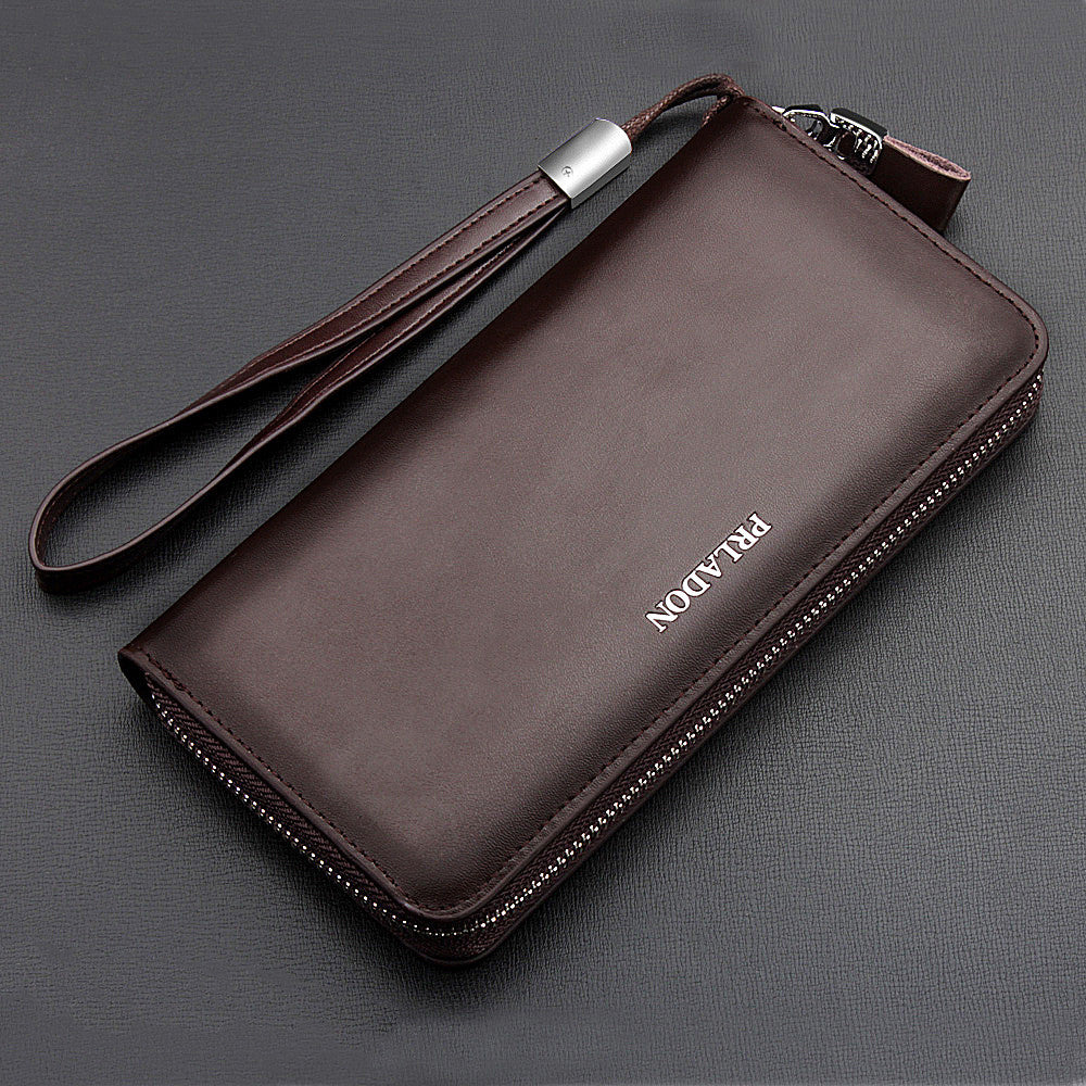 Men&#39;s long zipper leather handbag men wallet