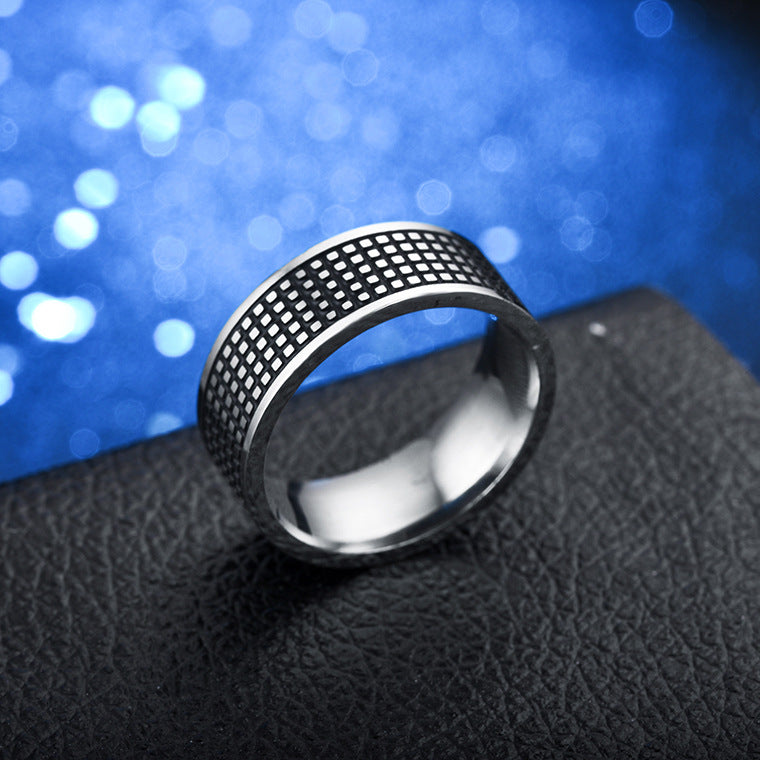 Men&#39;s Titanium Steel Vintage Ring