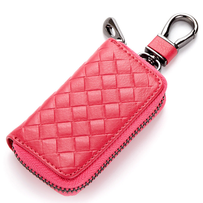 Car key case leather key case men&#39;s woven
