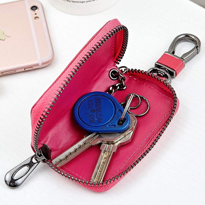 Car key case leather key case men&#39;s woven