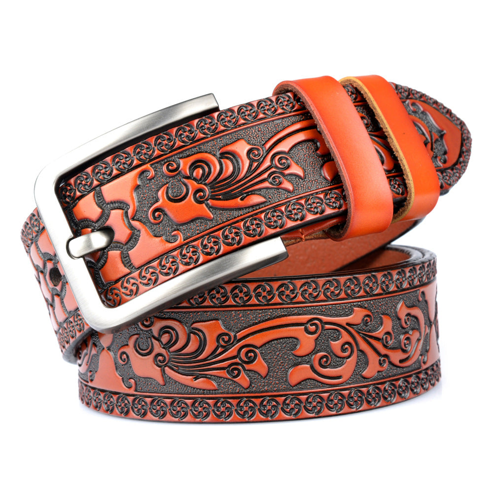 Carved craft men&#39;s belt