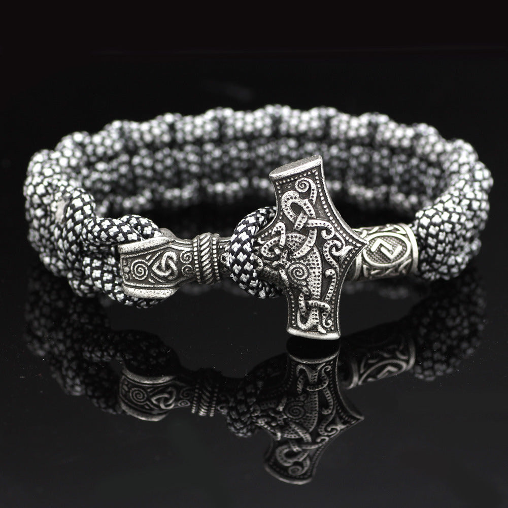 Vintage Thor&#39;s Hammer Braided Bracelet
