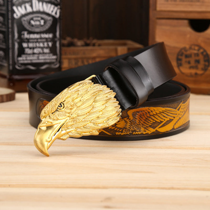 Personalized Eagle Head Buckle Men&#39;s Belt