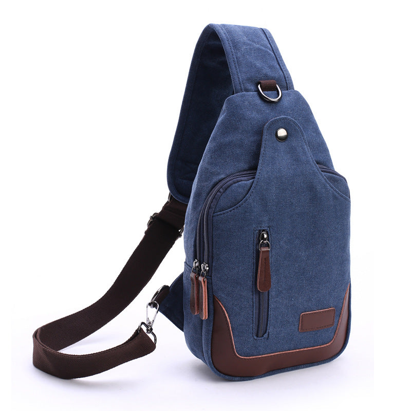 Professional manufacturers supply the new men&#39;s fashion bag wash water quality canvas bag Crossbody Bag chest