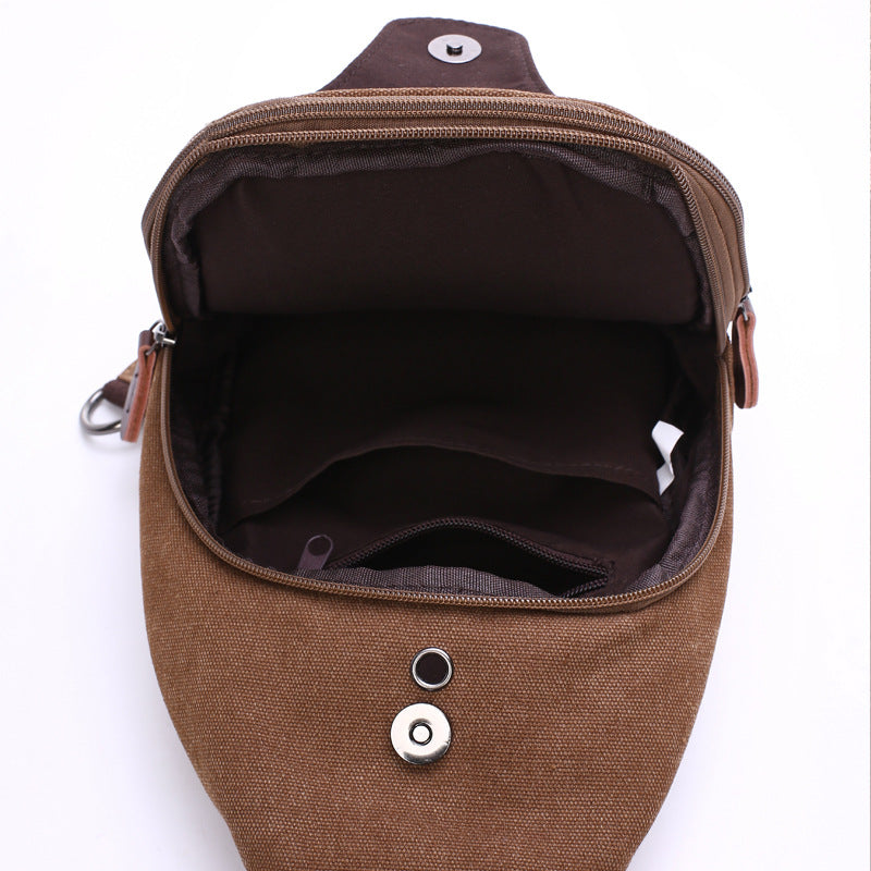 Professional manufacturers supply the new men&#39;s fashion bag wash water quality canvas bag Crossbody Bag chest