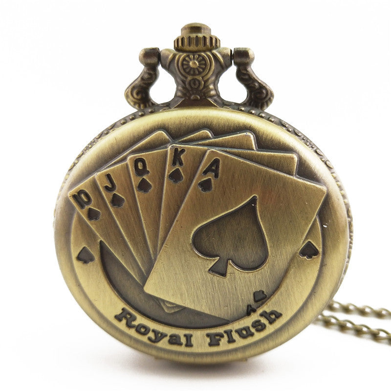 Vintage classic poker card pocket watch