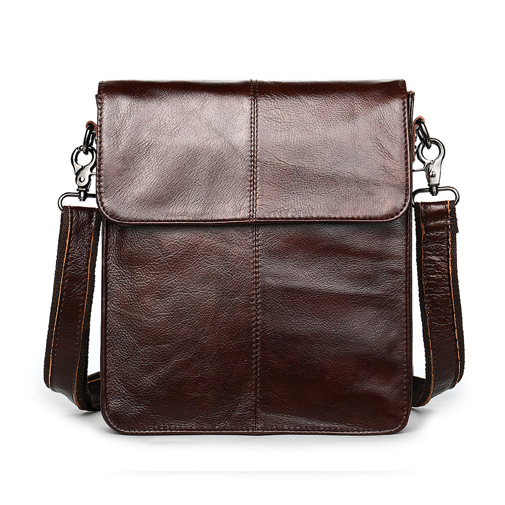 Retro men&#39;s messenger bag top layer cowhide