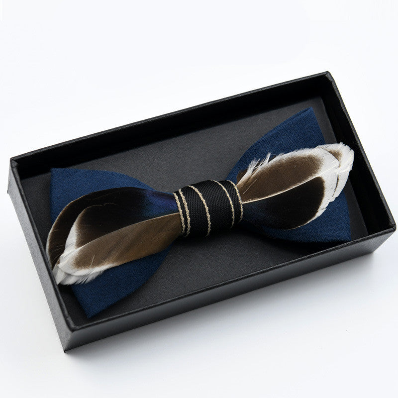 Feather bow tie gift box