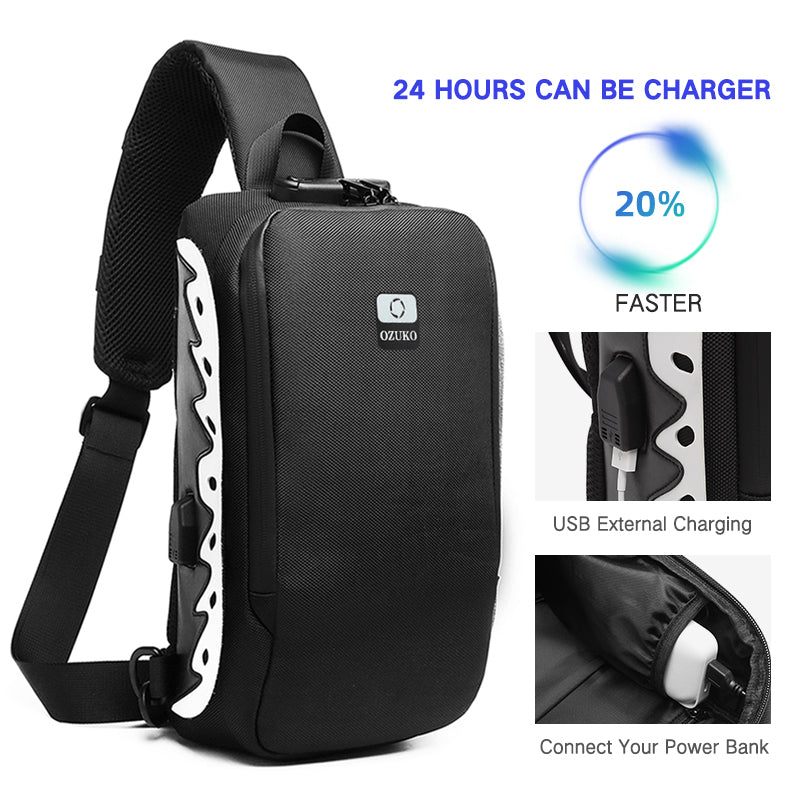 Men&#39;s USB multi-function shoulder bag