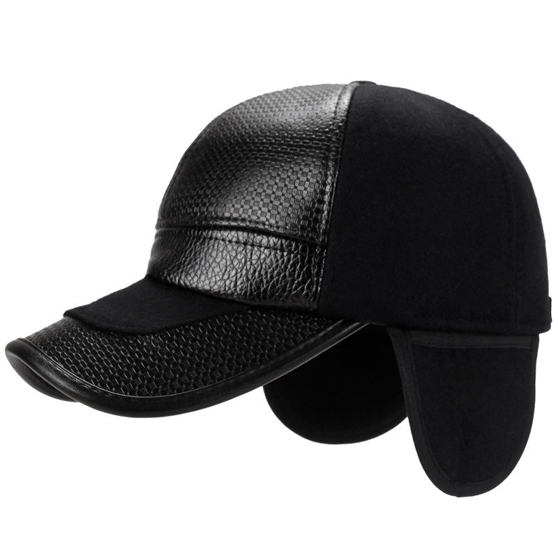 Winter Middle-aged And Elderly Leather Baseball Cap