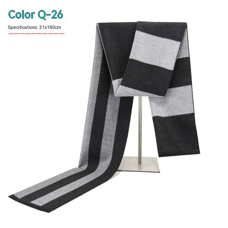 Men&#39;s Striped Winter Warm Artificial Cashmere Scarf