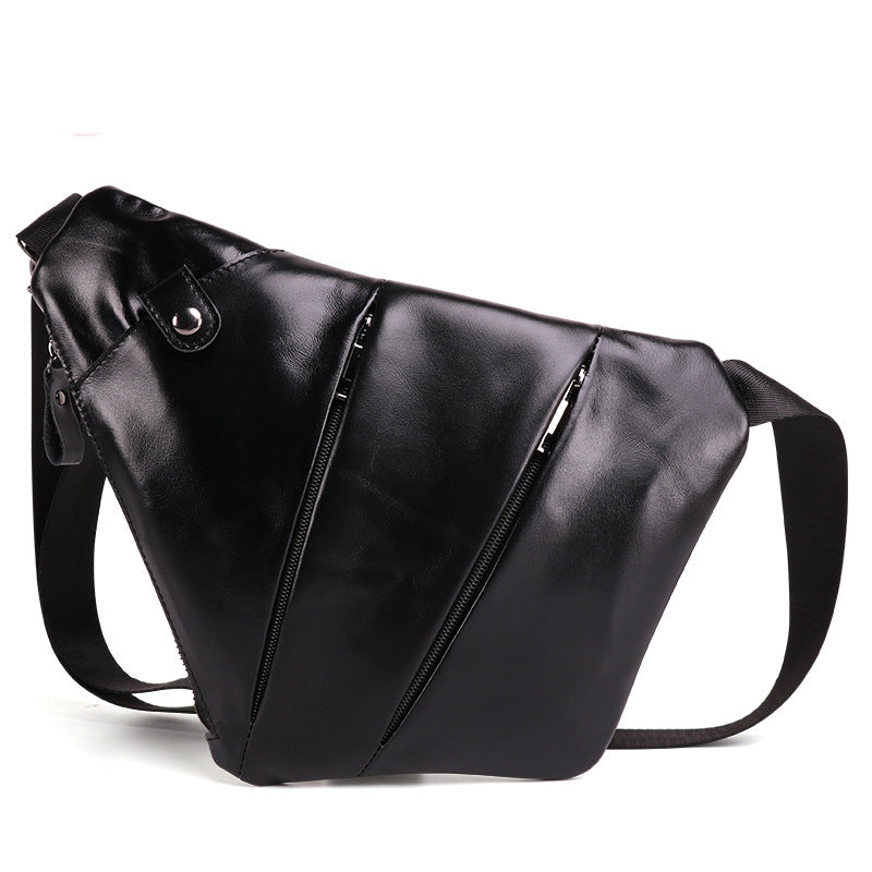 Leather men&#39;s chest bag