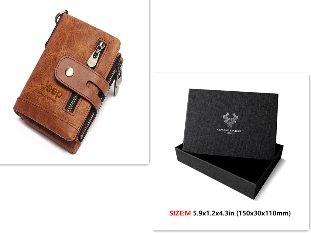 Leather men&#39;s wallet coin purse