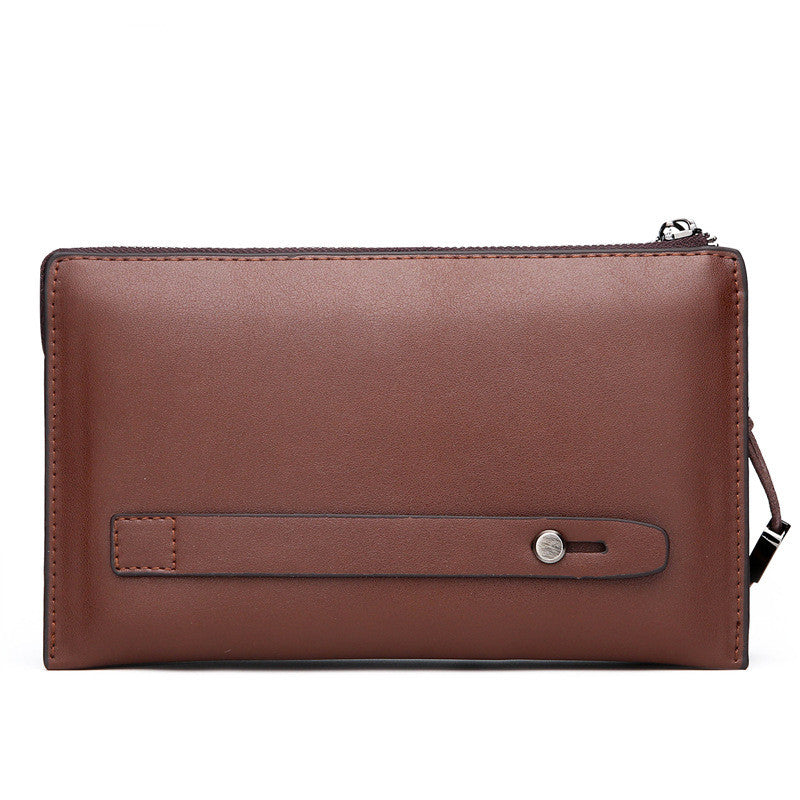Fashion Wallet Men&#39;s Long Zipper Business Handbag Soft Leather