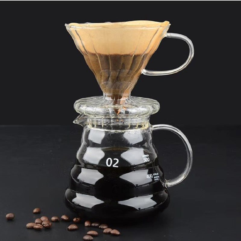 High Borosilicate Glass Cloud Coffee Pot Filter Cup
