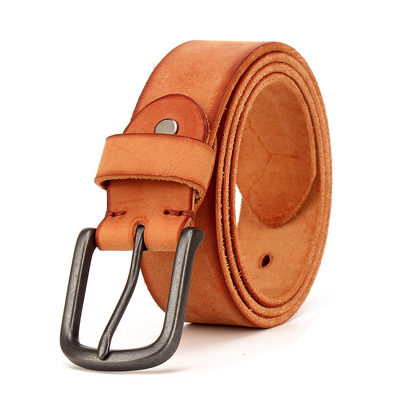 Men&#39;s leather pin buckle belt