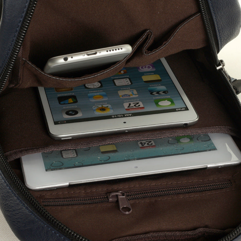 A Mo Tis Leather Backpack Bag trend of Korean men&#39;s casual outdoor sport for men chest Bag Satchel