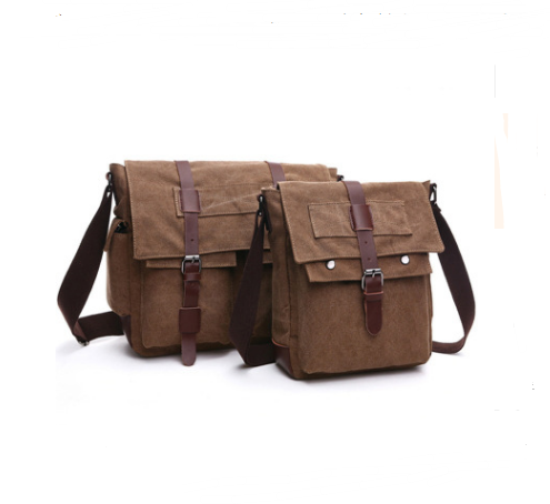 New version of Korean fashion casual canvas bag, practical business single shoulder oblique cross bag, men&#39;s Retro schoolbag