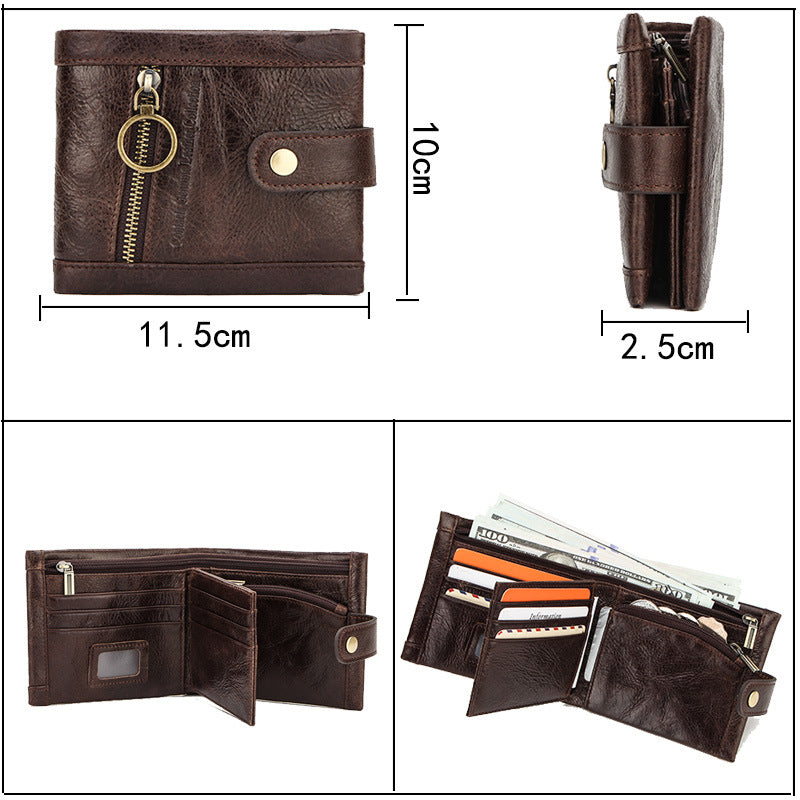 RFID anti-theft brush leather trendy men&#39;s wallet
