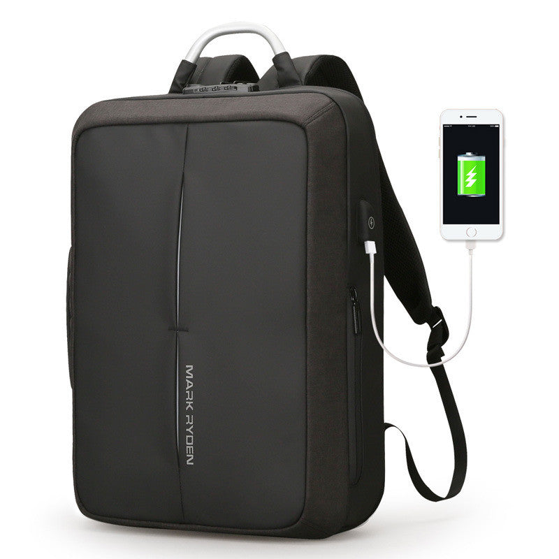 Men&#39;s backpack rechargeable usb computer bag