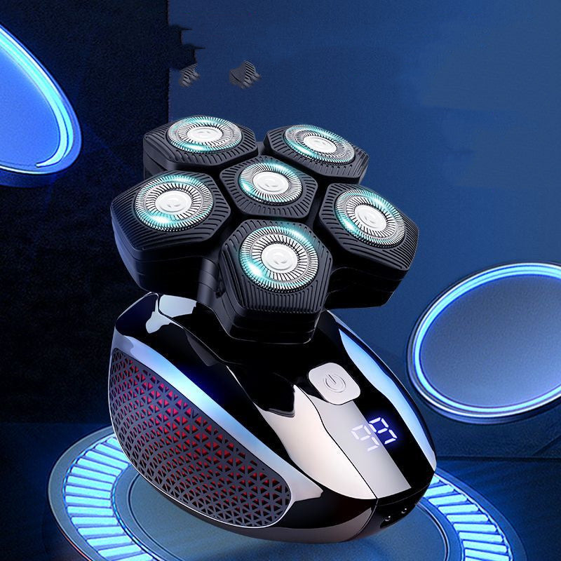 Six-blade Electric Shaver Magnetic Suction