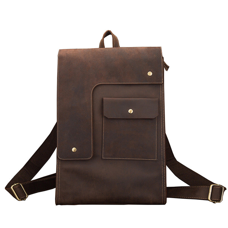 Men&#39;s Casual Leather British Backpack