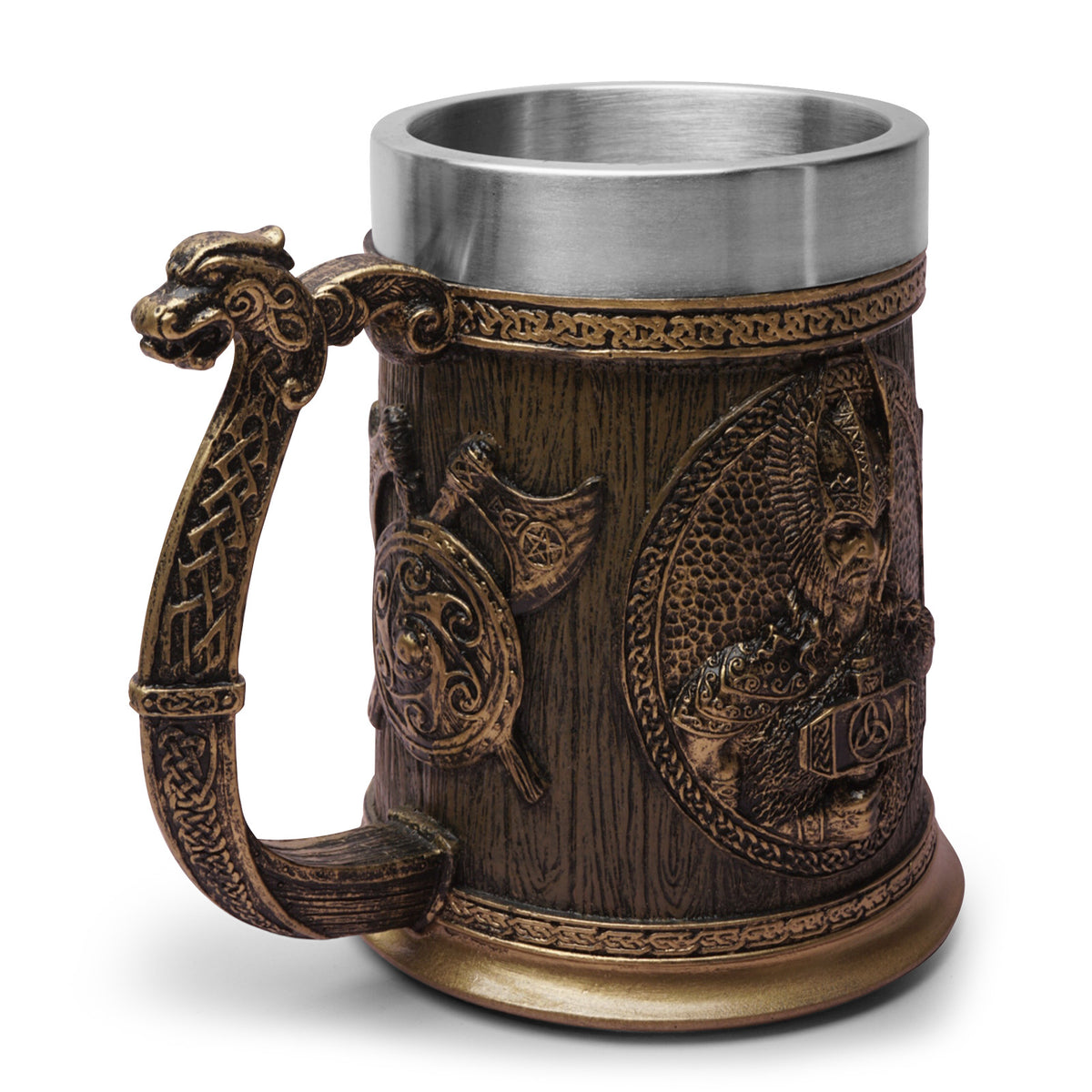 Tableware Viking Stainless Steel Liner Skull Wine Cup Resin
