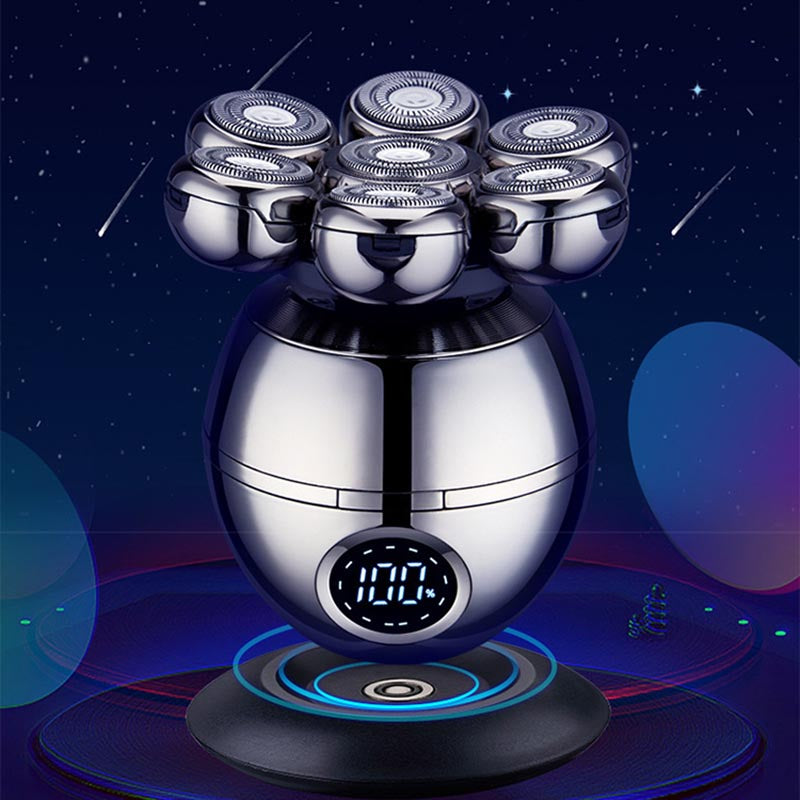 Men&#39;s Electric Shaver Floating Head  USB Charging Dock LCD Waterproof Portable Nose Hair Trimmer Bald Razor Machine Shaving