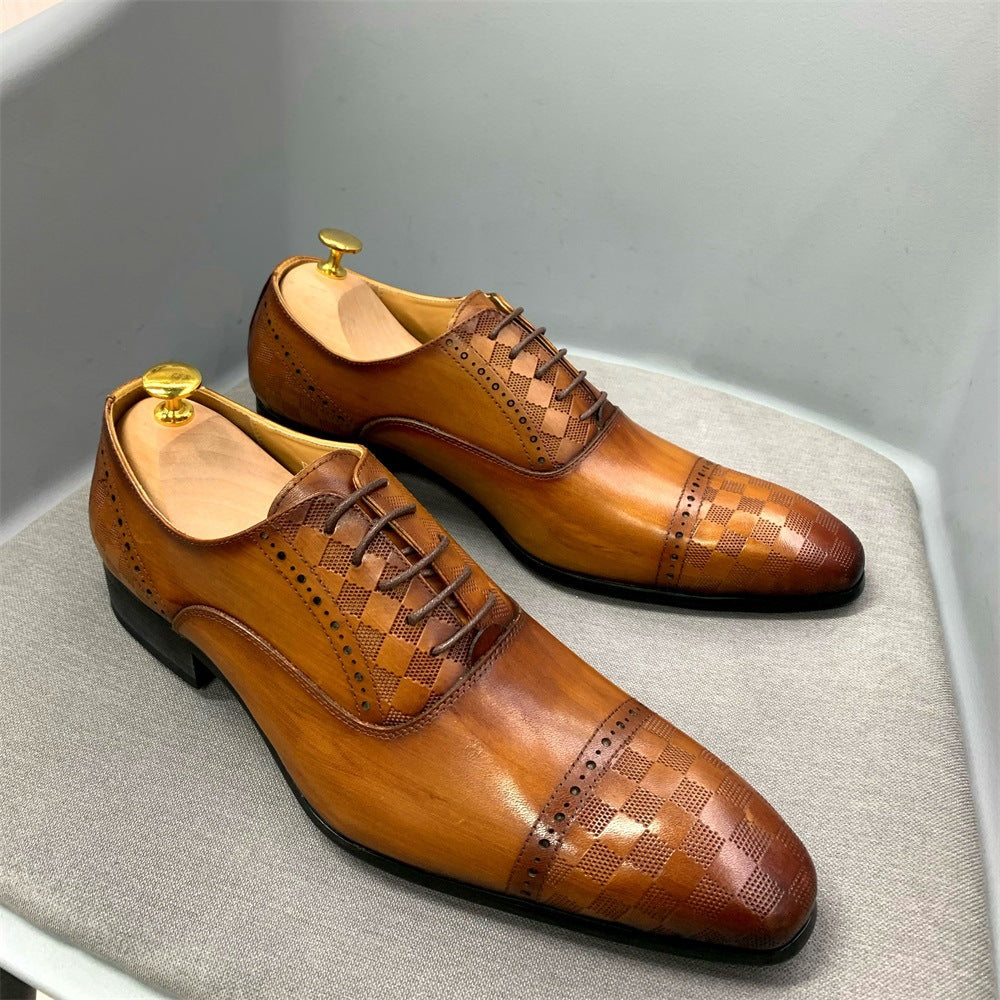 Men&#39;s Black Brown Business Casual Leather Shoes