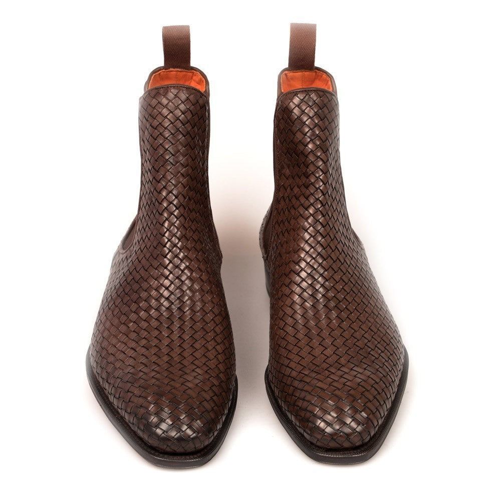 Woven Square Head Men&#39;s Low Profile Boots