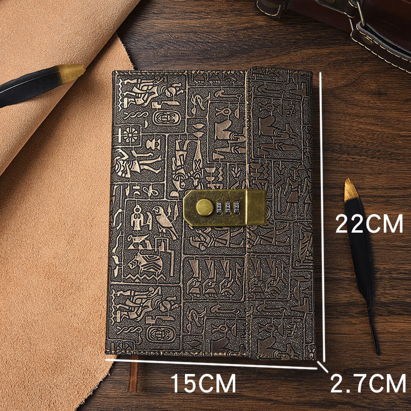 Password Book With Lock Diary European Style Retro Thick