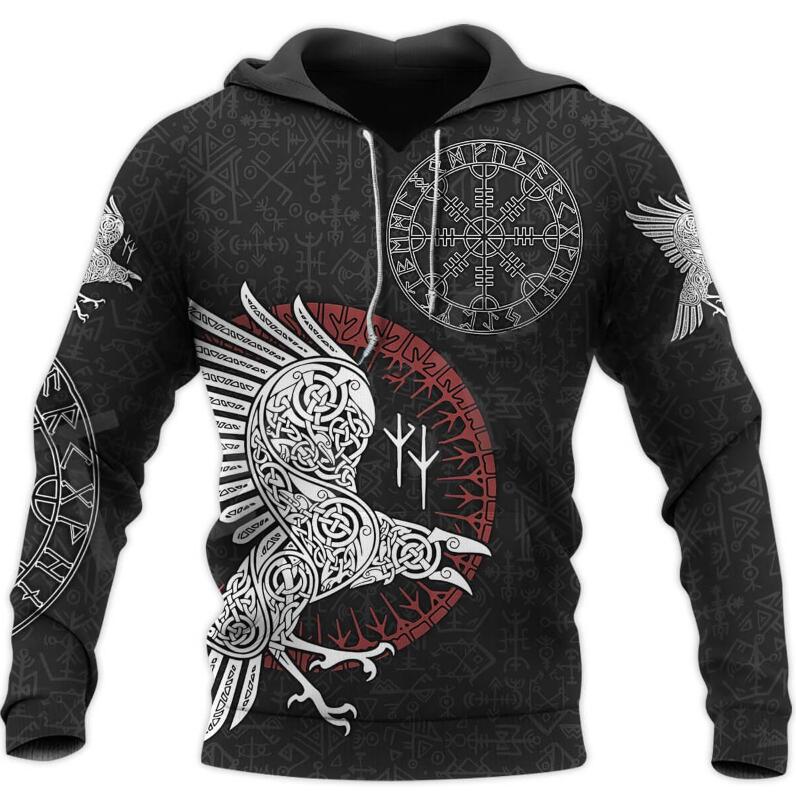 Viking Men&#39;s Round Neck Pullover 3d Printed Hoodie