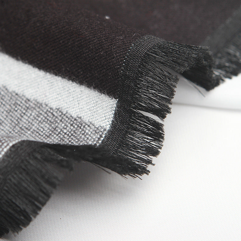 Men&#39;s Fashion Versatile Thickened Brushed Plaid Scarf