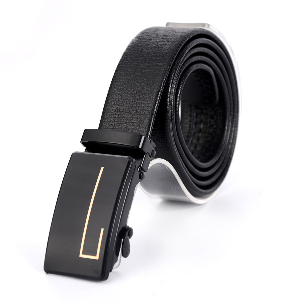 Belt Men&#39;s Automatic Buckle Belt Mirror Acrylic Iron Button Men&#39;s Business Casual Belt