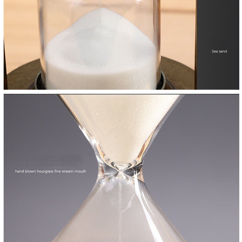 Metal rotating hourglass