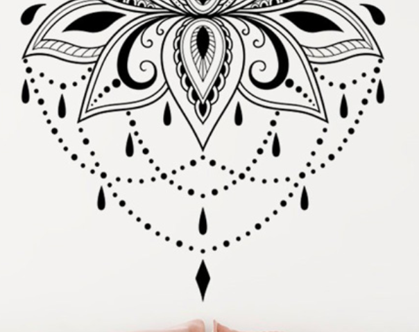 Paisley Lotus Mehndi Style Wall Sticker