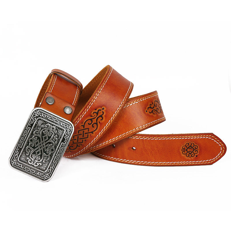 Auspicious Pattern Embossing Of Men&#39;s And Women&#39;s Belts
