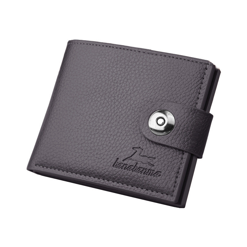 Men&#39;s wallet with a retro short clasp