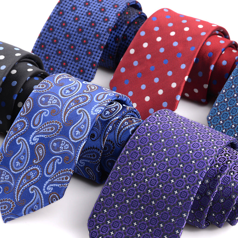 New Men&#39;s 7cm Striped Business Formal Tie