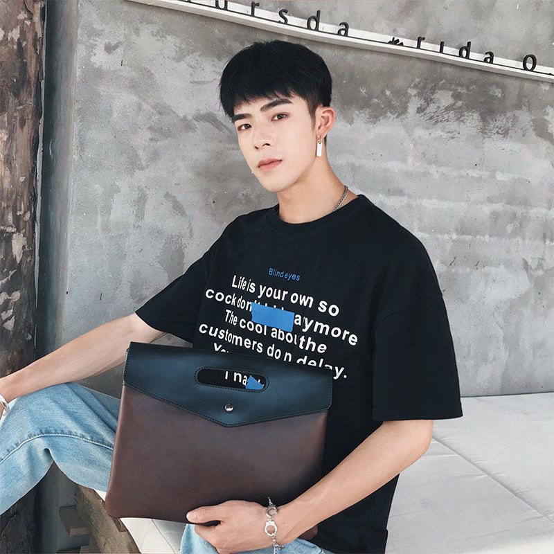 Men&#39;s Horseskin Trend Clutch File Bag