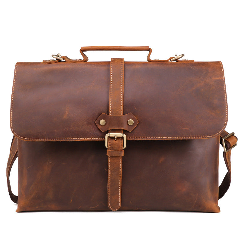 Leather men&#39;s briefcase