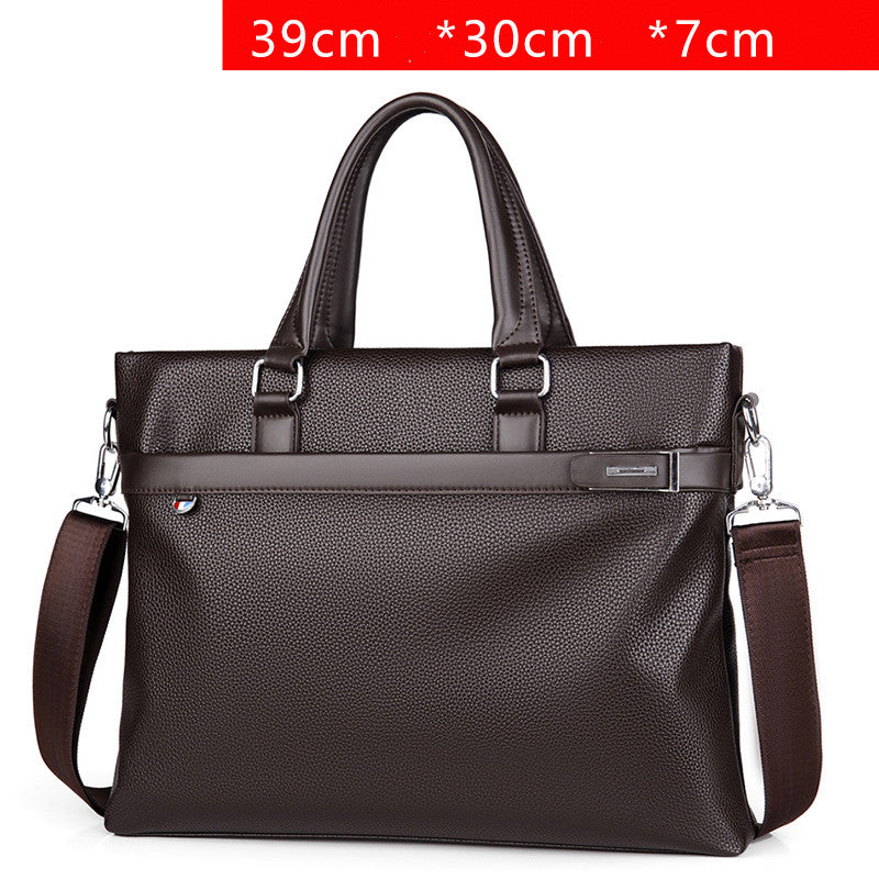 Large Capacity Business Handbag Men&#39;s Soft Leather Briefcase
