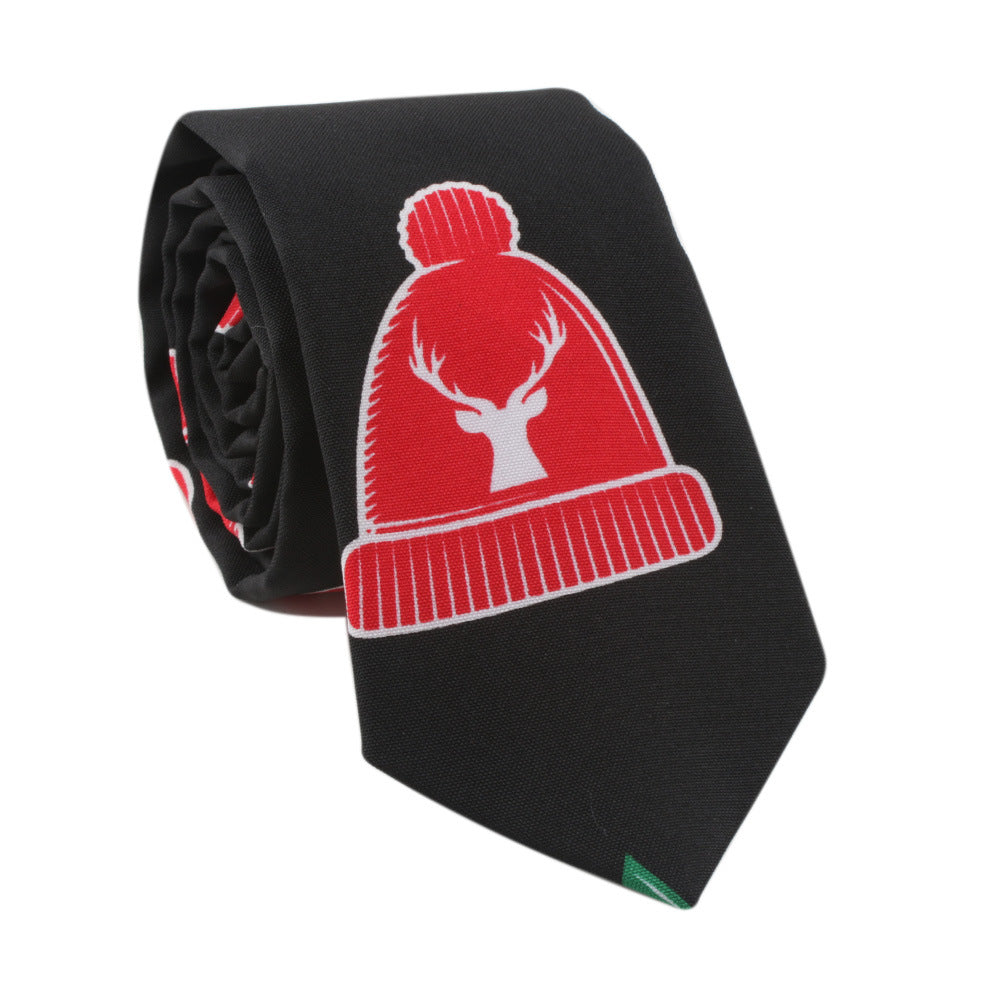 Santa Claus Style Sika Deer Christmas Tree Tie