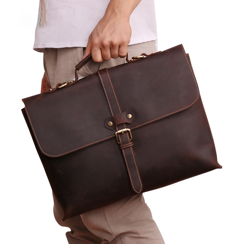 Leather men&#39;s briefcase