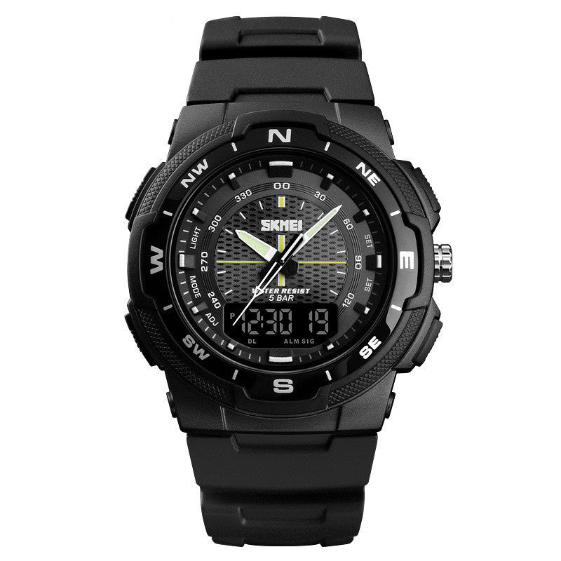 Men&#39;s Electronic Double Display Rubber Watch