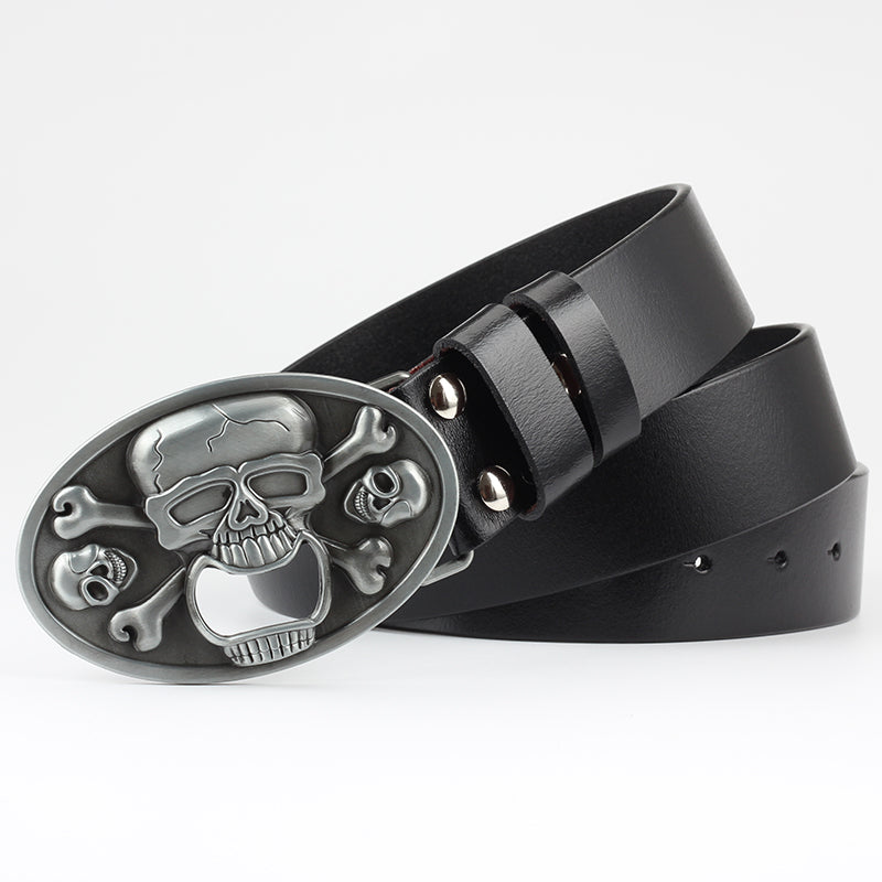 Men&#39;s Casual Skull Decorative Belt