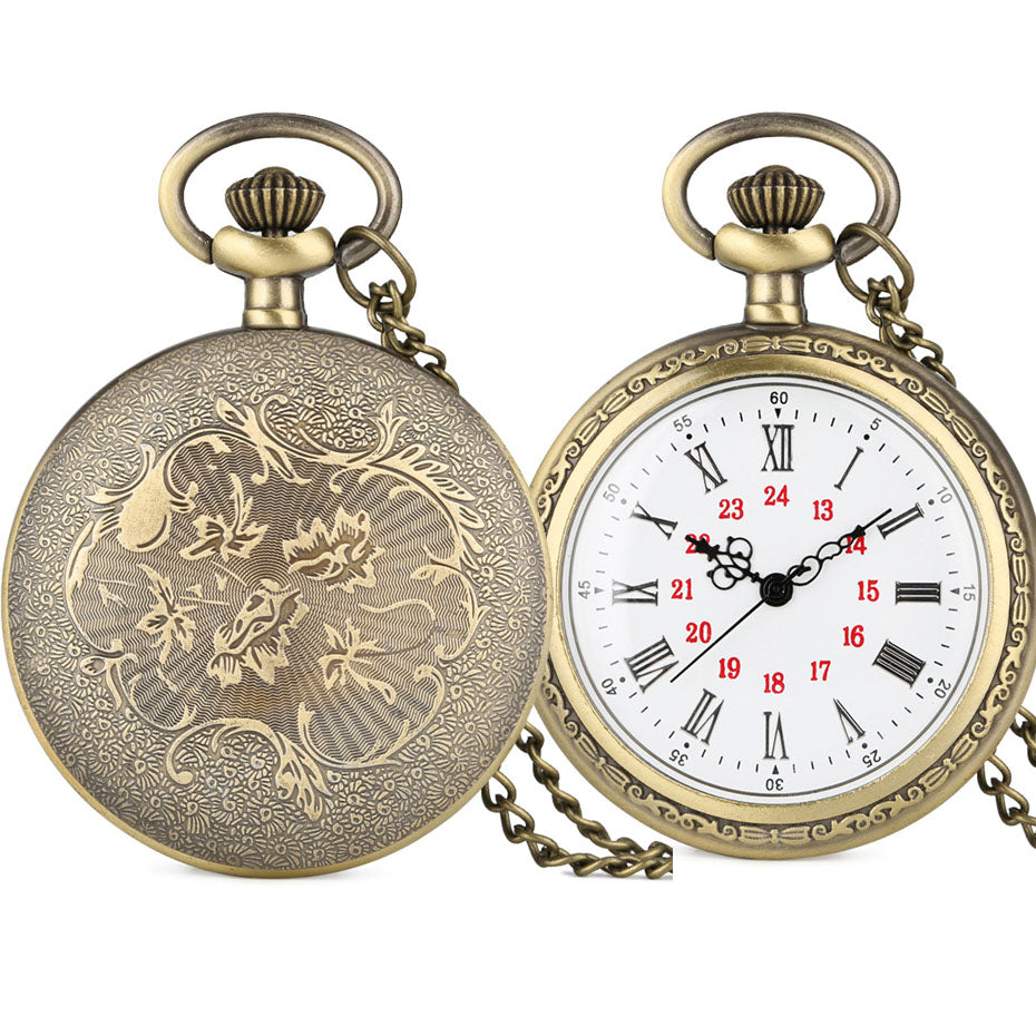 Retro Roman digital display quartz retro Pocket Watch