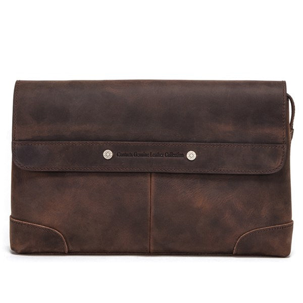 Retro Multifunctional Crazy Horse Leather Men&#39;s Clutch